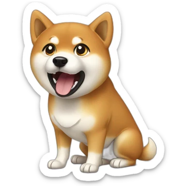 Shiba Inu frightened sticker
