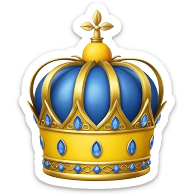 blue crown with lemon sticker