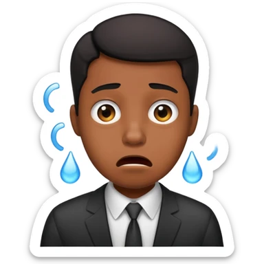 Black office employee panic sticker