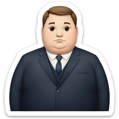 obese unattractive man in formal suit sticker