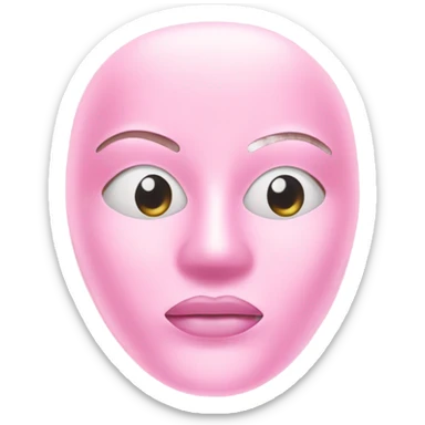 Moisturizing hydrogel face mask pink with slits for eyes, lips and nose  sticker