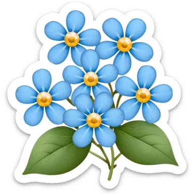 light blue Forget-me-nots sticker