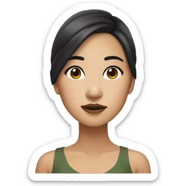 Asian girl with Latina makeup sticker