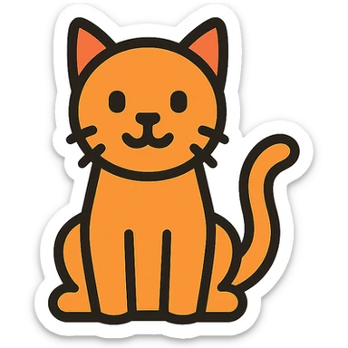 cat color outline icon style sticker