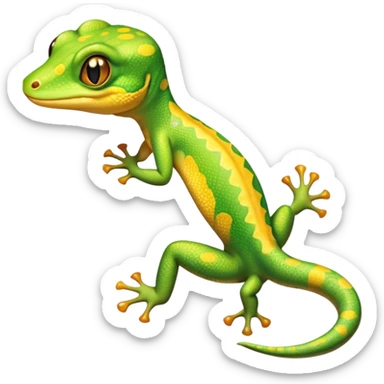 cinematic-cute-realistic gecko-portrait-emoji,-head-tilted-playfully-and-inquisitively,-featuring-a-small,-charming-body-with-smooth,-vividly-patterned-scales,-bright,-sparkling-eyes-and-delicate,-sticky-toe-pads,-simplified-yet-irresistibly-adorable sticker