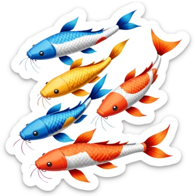 Koinobori, many koi kite sticker