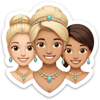 smiling duo with jewelry sticker