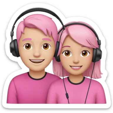 pink video call between 2 people sticker