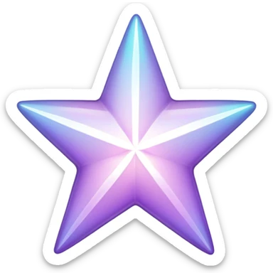 Shiny Iridescent White and pastel purple star sticker