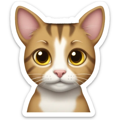 Tabby cat with princess tiara sticker