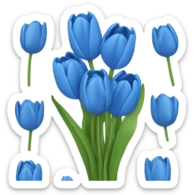 Blue tulips bouquet  sticker