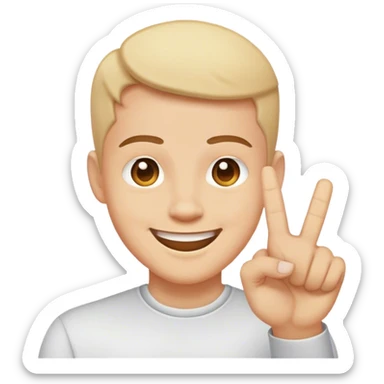 Flipping off and smiling sticker