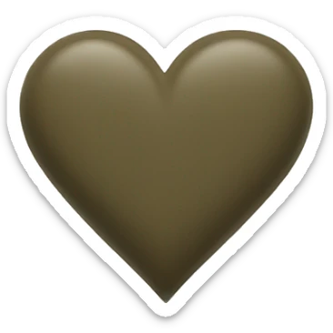 Dark khaki heart sticker