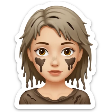 white girl with mud on her  sticker