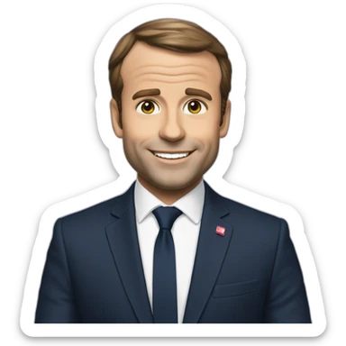 Macron déguisé en hello kity sticker