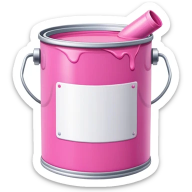 Pink paint can sticker