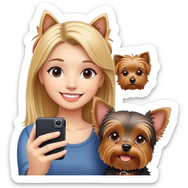 smiling girls with yorkshire selfie sticker