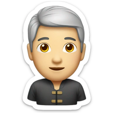 Asian man with chinese communist clothes sticker