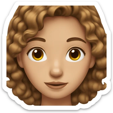 girl with brown wavy hair and cat eye  sticker