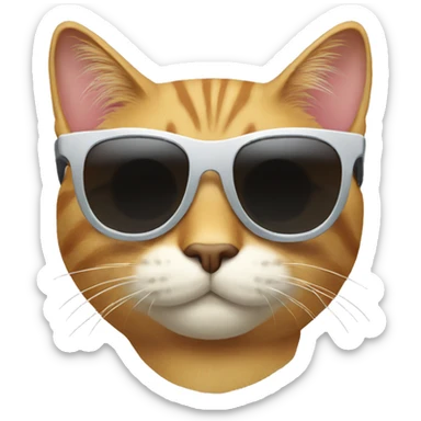 Cat with sunglasses sticker