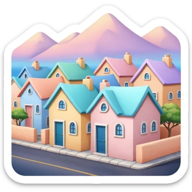 Pastel Roof Cottages sticker
