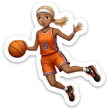 Basketball dunk girl sticker