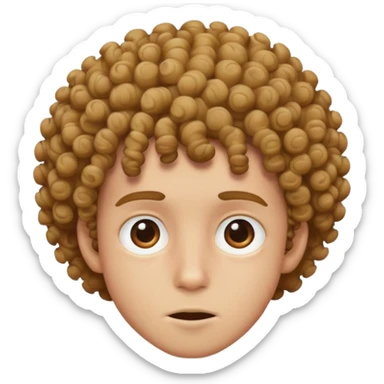 A boy with curly hair being weird sticker