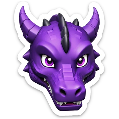 Minecraft black dragon head with purple eyes sticker