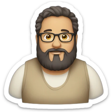 Fat bearded guy with glasses of Arabia sticker