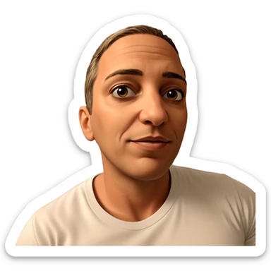 male portrait in white shirt sticker