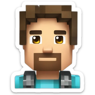 steve de minecraft qui mine du diamant sticker