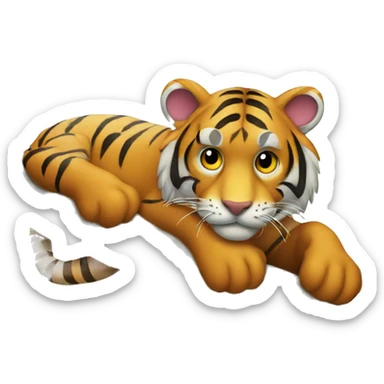 Tiger laying on a tree branch sticker