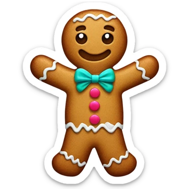 gingerbread man with a bow  sticker