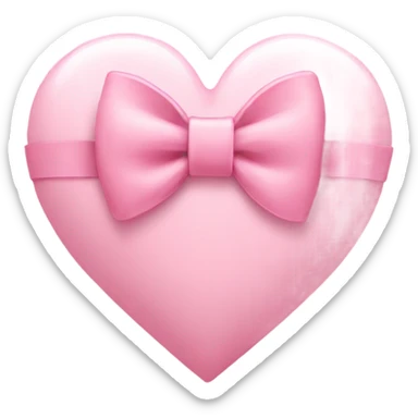 Light pink heart with bow sticker