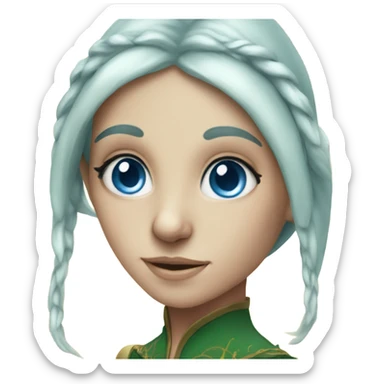 Blue eyed elf girl portrait sticker