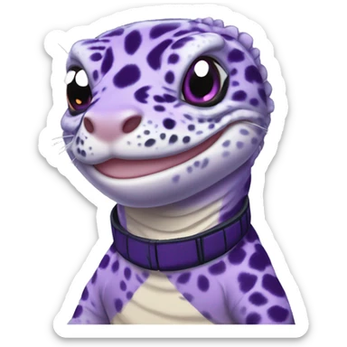 Purple leopard gecko wearing Naruto headband  sticker