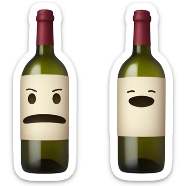 Wine bottle with a hat sticker