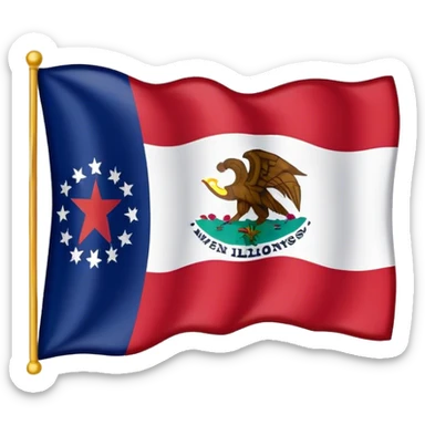 Illinois flag sticker