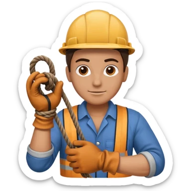 can you make a generic emoji of an individual (who works on a dock, but do not generate the dock itself) holding a rope neatly coiled in their hands? sticker
