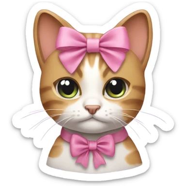 Cat with bows sticker