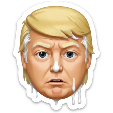 Donald trump white paint pouring down face sticker