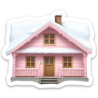 light pink cabin with snow sticker