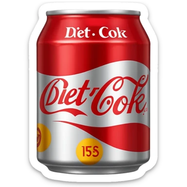 Tin diet Coke emoji only grey tin with red writing sticker