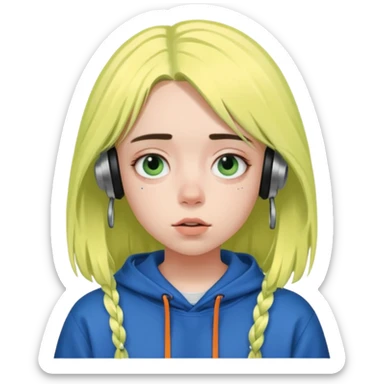 Girl listening to Billie eilish  sticker