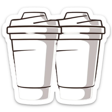 one styrofoam cup stacked inside another styrofoam cup sticker