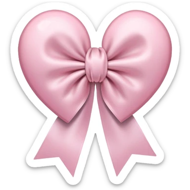 white heart with light pink ribbon bow sticker