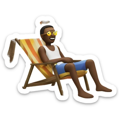 guy,beach, palm, sun, chair sticker