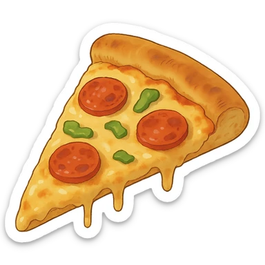 ghibli style pizza slice sticker