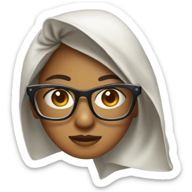 Samosa as a girl with glasses  sticker