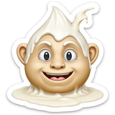 Troll emoji covered in milk sticker